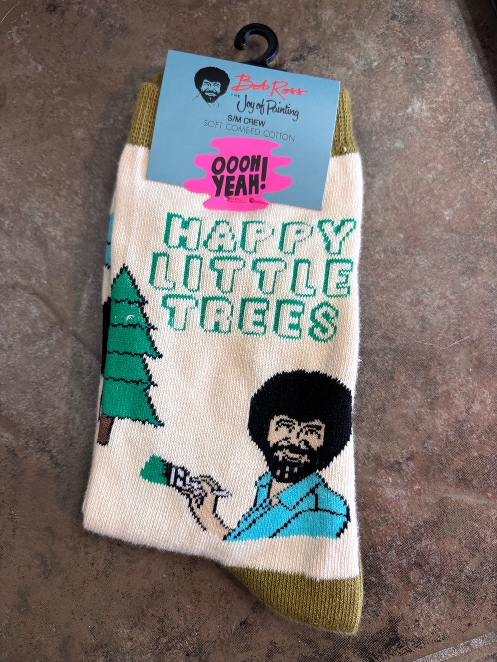 Bob Ross Happy Little Trees Crew Socks Women’s/Men’s 5–11 New With Tags